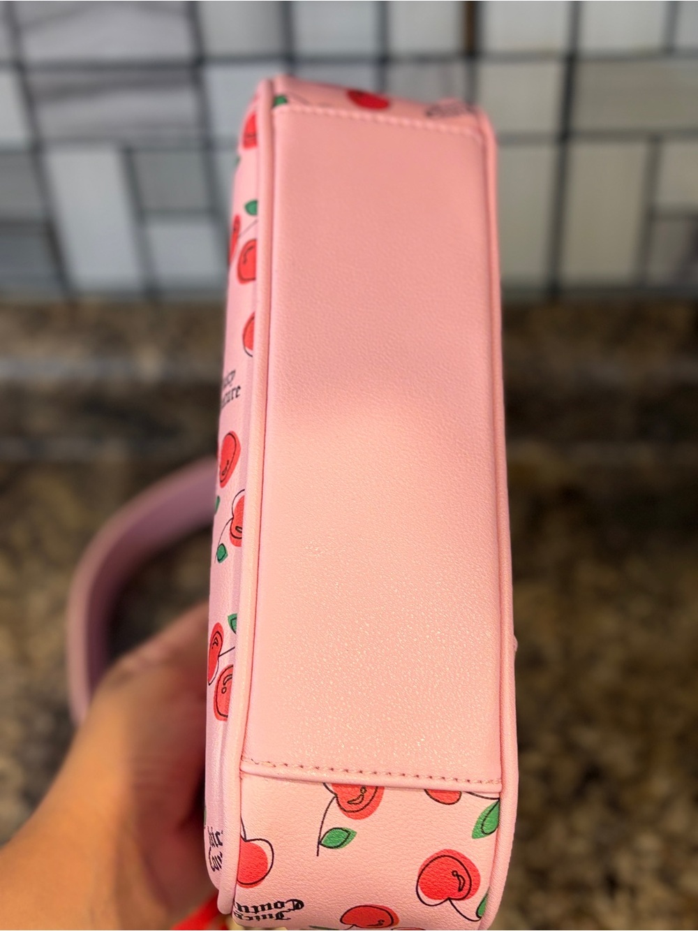 Juicy Couture Pink Cherry Print Mini Shoulder Bag with Gold Hardware - Picture 4 of 4